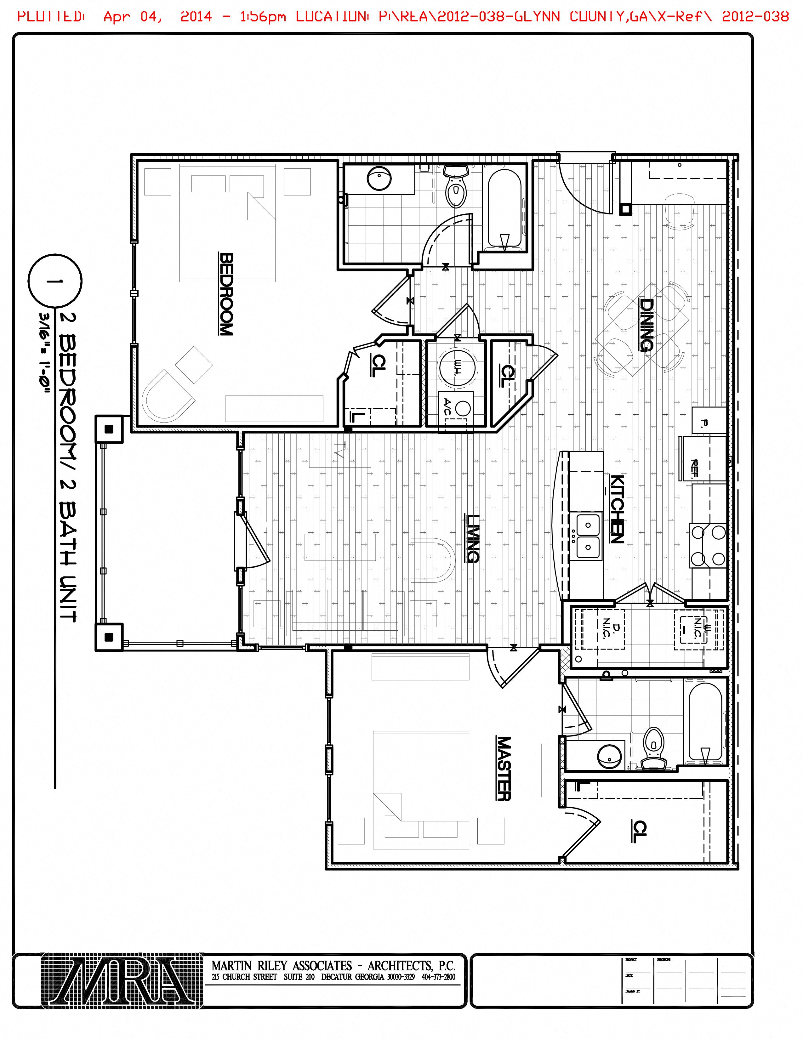 Floor plan for 2 beds, 2 baths, 1162 sqft